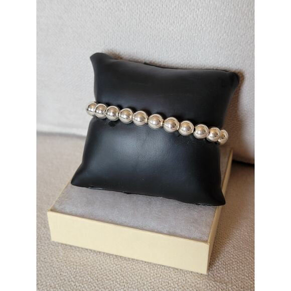 Milor Italy Sterling Silver Bead Bracelet 925 Magnetic Closure - Picture 3 of 6